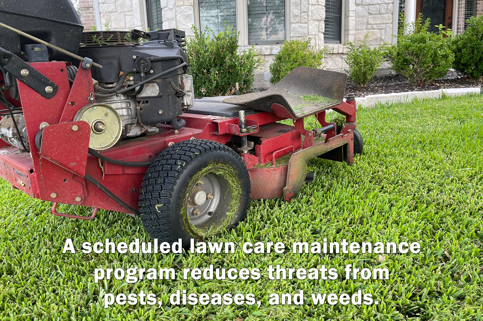 lawn mower mowing grass on a lawn