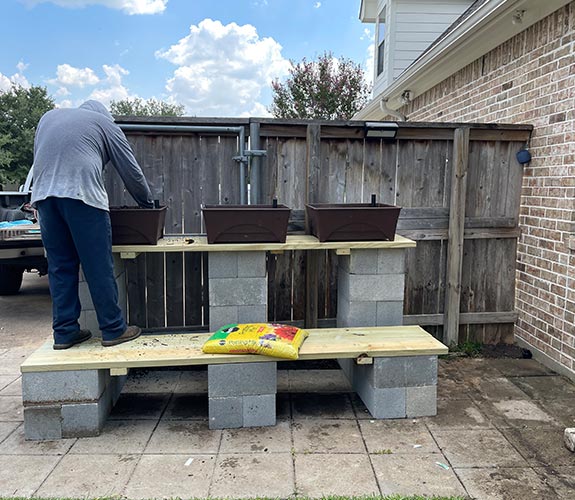 setting up containers for container garden